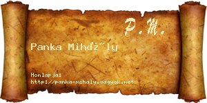 Panka Mihály névjegykártya